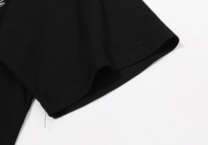 RHUDE micro-logo letter racing print T-shirt